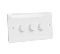 Zigbee Dimmer Smart Switch compatible with Home Assistant, Philips Hue, Hubitat, Amazon Echo | No Neutral Wire | 2-way compatible | LED & Incandescent [RD1 white 3-gang]