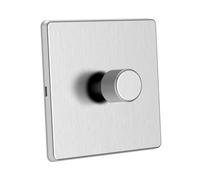 Zigbee Dimmer Smart Switch compatible with Home Assistant, Philips Hue, Hubitat, Amazon Echo | No Neutral Wire | 2-way compatible | LED & Incandescent [RD1 brushed chrome 1-gang]