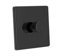 Zigbee Dimmer Smart Switch compatible with Home Assistant, Philips Hue, Hubitat, Amazon Echo | No Neutral Wire | 2-way compatible | LED & Incandescent [RD1 polished black nickel 1-gang]