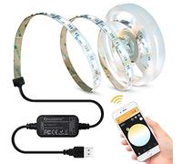 ZigBee RGBCCT Controller + 2M Waterproof LED Strip Light Kit, USB 5V 6.6Ft RGBCCT LED TV Backlight, RGBW Color Changing and Dual White ZigBee Light Link App Smart Bias Lighting Amazon Echo Plus