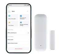 Zigbee Smart Door Window Alarm Sensor Home Security System with Connection Firm and Stable Glue Installation Small Wireless Alarm Door Sensor for Burglar Garage House Shed Mobile Phone Suppor