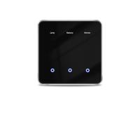 Zigbee Smart Light Switch, Black Touch Screen Panel with DIY Name Display, Motion Sensor, RGB Back-Light, Neutral Wire Required, Work with Alexa/Google Home/Tuya/Smart Life APP (3 Gang 1 Way)