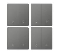ZigBee Smart Light Switch, Work with Alexa Google Home, Pushbutton Switch with Backlight, Neutral Wire Required, Zigbee Hub Required (2way-4pack)