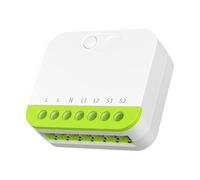 Zigbee Smart Switch 2 Gang, Dual Channel 16A Remote Control Module for MINI-ZB2GS, Compatible with Alexa Home, White