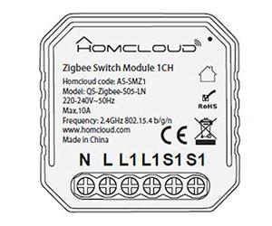 Zigbee Smart Switch Module to insert into the 503 electrical box, controlled by Smartphone and Vocal. Requires Zigbee Hub Control Unit Homcloud.