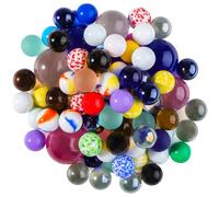 ZIGefofo Pack of 86 Glass Marbles: Classic Marble Game for Kids & Teens, Ages 3+ to 144+, Various Sizes (16mm, 25mm, 30mm), Colorful for Games & Decoration