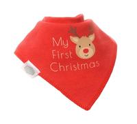 Ziggle Baby - Bandana Dribble Bibs - Cotton Front Baby Bibs - My First Christmas - Newborn Gifts -Reindeer