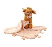 Ziggle Baby Comforter for Newborns | Soft Highland Cow Plush Blanket Toy | Newborn Essentials and Cow Blanket Gift | New Baby Boy or Girl Gift Idea | Eco Friendly | 30x30cm