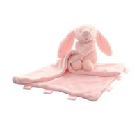 Ziggle Baby Comforter for Newborns | Soft Pink Bunny Blanket Baby Toy | Newborn Essentials and Teddy Blanket Gift | New Baby Boy or Girl Gift Idea | Eco Friendly | 30x30cm