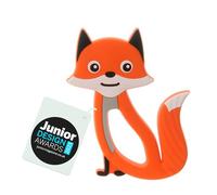 Ziggle Baby Fox Teether | Soft Silicone Chew Toy for 3 Months+ Infants | Textured for Soothing Pain Relief & Sensory Play | Easy Grip BPA-Free Baby Teething Toy