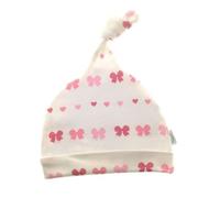 Ziggle Baby - Knotted Hat - Comfortable Stretch - Newborn Gift - Cosy Cuteness - Baby Essentials - 100% Cotton - 0 to 6 Months - Hearts and Bow