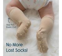 Ziggle Baby Socks 4 Pack | Stay-On Non-Slip Grip for Little Wrigglers | Soft Premium Cotton for Newborns 0-18 Months | Adorable Styles for Happy Tiny Toes