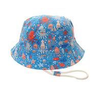 Ziggle Baby Sun Hat, Toddler Sun Hat, Unisex Summer Bucket Hat with Chin Strap, Under The sea (0-12 Months)