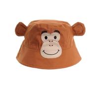 Ziggle Baby & Toddler Sun Hat - Boys Girls Summer Bucket Hat with Adjustable Chin Strap, Lightweight, Breathable, Perfect for Travel, Outdoor Play and Beach Trips Monkey face 0-12m