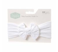 Ziggle Baby Top Bow Turban Headband In White White One Size