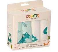 Ziggle Baby Wash Cloths 25x25 cm, 4 Muslin Cotton Reusable Face & Body Towels | Ultra-Soft Baby Wipes for Bathtime & Skincare - Newborn Essentials Gift Set