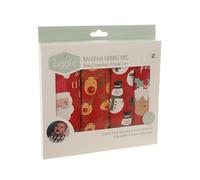 Ziggle Bandana Dribble Bibs Christmas Pack of 4 in Red Ziggle Red