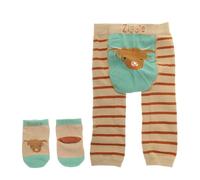 Ziggle Knitted Baby Leggings with Character Bottoms | Soft Cotton Infant Trousers for Newborn & Toddler Boys Girls | Stretchy, Nappy-Friendly Bottoms for Crawling & Playtime