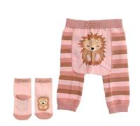 Ziggle Knitted Baby Leggings with Character Bottoms | Soft Cotton Infant Trousers for Newborn & Toddler Boys Girls | Stretchy, Nappy-Friendly Bottoms for Crawling & Playtime