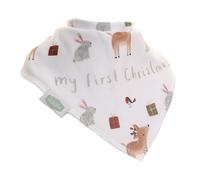 Ziggle My First Christmas Winter Animals Bandana Dribble Bibs - Soft Cotton Front Baby Bibs for Newborn to 24 Months - Perfect Newborn Essentials & Baby Gifts - Comfortable Bibs for Kids