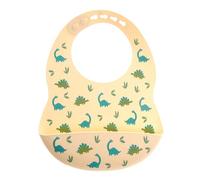 Ziggle Silicone Baby Bib - Dinosaur Design for Weaning and Feeding | Waterproof, Soft & Adjustable Newborn Essential for Baby Boys and Girls | BPA Free Toddler Bib | Fits 6-36 Months | Easy to Clean