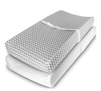 Ziggy Baby Jersey Cotton Changing Pad Cover Set, Grey/White, by Ziggy Baby