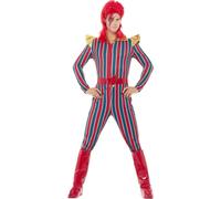 Ziggy Stardust Bowie Jumpsuit Belt Boot Covers Fancy Dress Costume