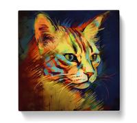Ziggy Stardust Cat Abstract Art Canvas Wall Art Print 20x20 Inch