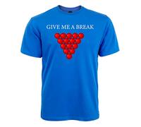 Ziggy Tee Give Me A Break - Snooker T-Shirt - Royal Blue, L, Royal Blue, Large
