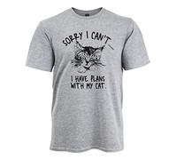 Ziggy Tee I Have Plans with My Cat T-Shirt, Sport Grey, Large