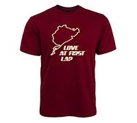 Ziggy Tee Love at First Lap Nürburgring - Sim Racing T-Shirt - Maroon, L, Maroon, Large