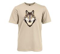Ziggy Tee Poly Wolf T-Shirt, Sand, X-Large