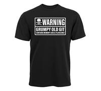Ziggy Tee Warning Grumpy Old Git T-Shirt, Black, XX-Large