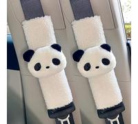 Zigihos 2 PCS Seat Belt Cover Pad, Cute Kawaii Animal Panda Seatbelt Covers for Kids and Adults, Winter Plush Fluffy Soft Seat Belt Cover, Cartoon Seatbelt Cushion,Car Seat Strap Pads (G-Panda)