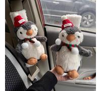 Zigihos 2 PCS Seat Belt Cover Pad, Cute Kawaii Animal Penguin Seatbelt Covers for Kids and Adults, Winter Plush Fluffy Soft Seat Belt Cover, Cartoon Seatbelt Cushion,Car Seat Strap Pads (G-Penguin)