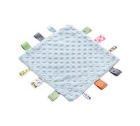 ZIGJOY Baby Comforter blanket with Tags Taggy Blanket Taggie Comfort Blanket Baby Soothing Plush Security Blanket with Colorful Tags Gift for Newborn Infant Boy Girl Blue