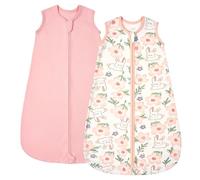 ZIGJOY Baby Sleeping Bag 0.5 Tog, 100% Cotton Summer Newborn Sleeping Bag Baby 6-12 Months, Toddler Sleep Sack Lightweight Sleep Bag,Pink&Bunny Flower