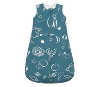 ZIGJOY Baby Sleeping Bag 1.5 TOG Sleeping Bag 12-24 Months Baby Sleep Bag Toddler Wearable Blanket with 2-Way Zipper for All Seasons, Blue Planet, L