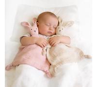 ZIGJOY Muslin Baby Comforter Bunny Security Blanket Lovey Gift for Newborn