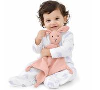 ZIGJOY Muslin Baby Comforter Bunny Security Blanket Lovey Gift for Newborn | 28 x 28 cm for Easy Grip & Carry | 2-Layer Soft Cotton | Soothes, Self-settles | Lovely Gift for Boy Girl | Machine Washable