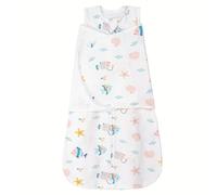 ZIGJOY Newborn Sleeping Bag Swaddle Wrap 1.0 TOG Baby Swaddle Sleeping Bag 100% Cotton Baby Wearable Blanket for New born Infant Boy Girl Grows 0-6 Months, Ocean