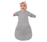 ZIGJOY Shark-Fin Transition Swaddle 1.0 Tog Baby Sleeping Bag Swaddle Blanket 3-6 Months 100% Cotton Newborn Sleep Bag for All Seasons, Grey