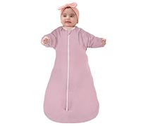 ZIGJOY Shark-Fin Transition Swaddle - 1.5 Tog Baby Sleeping Bag with Mitten Cuffs, 2-Way Zipper Swaddle Blanket 6-12 Months, Purple