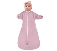 ZIGJOY Shark-Fin Transition Swaddle - 1.5 Tog Baby Sleeping Bag with Mitten Cuffs, 2-Way Zipper Swaddle Blanket 3-6 Months, Purple