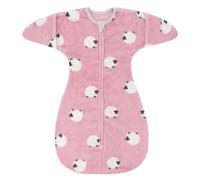 ZIGJOY Shark-Fin Transition Swaddle - 2.5 Tog Fleece Baby Sleeping Bag 3-6 Months Warm Plush Swaddle Blanket with 2- Way Zipper for Winter Sheep