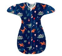 ZIGJOY Shark-Fin Transition Swaddle - 2.5 Tog Fleece Baby Sleeping Bag 6-12 Months Warm Plush Swaddle Blanket with 2- Way Zipper for Winter Dinosaus