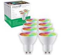 ZIGNITO GU10 Smart Bulb, White & Colour LED, Works with, Alexa, Hey Google, S'Things (Hub Required) Zigbee GU10, Smart Spotlight, Up to 16 Million hue of Colours and Whites. (Pack of 8)