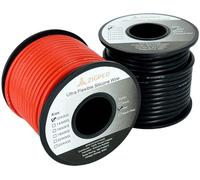 ZIGPEO 12 AWG Silicone Wire 50FT, Extra Flexible 12 Gauge Stranded Copper Wire, High Temp 392℉ 600V - RC, Automotive, Battery | Tinned Copper Conductor - 25FT Red & 25FT Black Spools