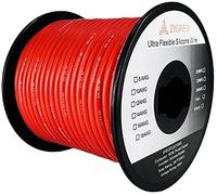 ZIGPEO 12 AWG Silicone Wire 50FT Red Spool, Extra Flexible 12 Gauge Stranded Copper Wire, High Temp 392℉ 600V - RC, Automotive, Battery | Tinned Copper Conductor
