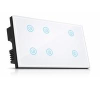 ZIGTEK 6 Way Zigbee 3.0 Smart Touch Light Switch, Double Width Glass Panel Wall Switch, Works with Alexa & Google Home - Zigbee Hub Required